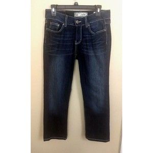 Buckle BKE Womens Jeans Sz 28 Boot Cut Dark Wash Embellished Pockets Culture